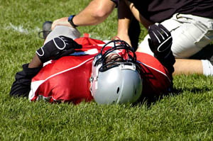 Injured man on the field