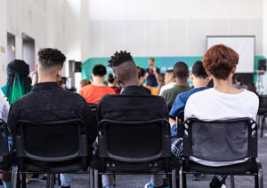 Student in classroom