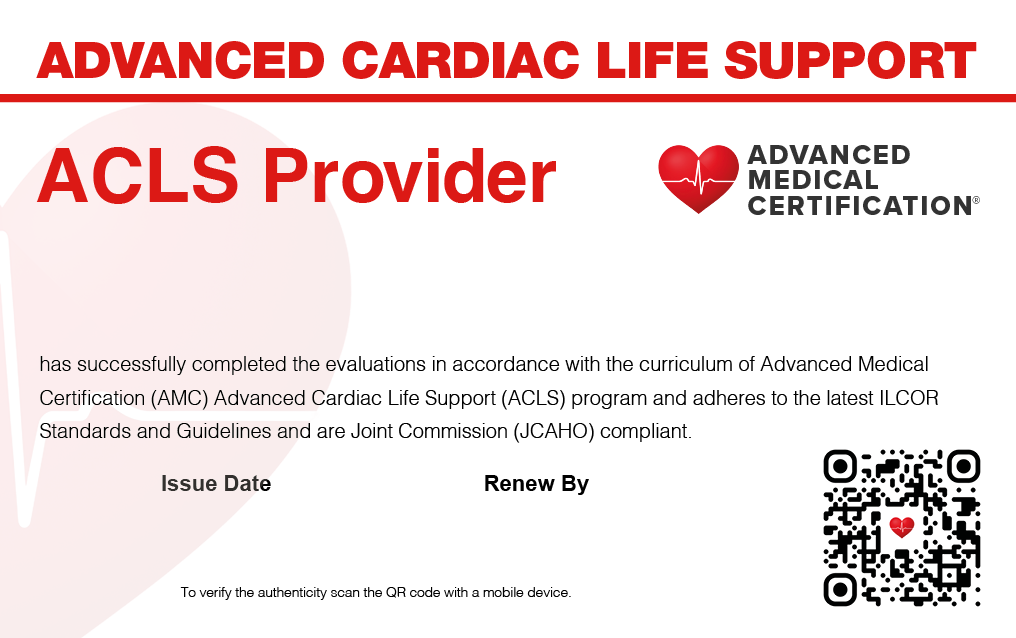 ACLS New Provider Card