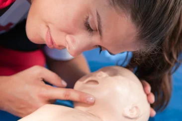 Checking a baby's breathing