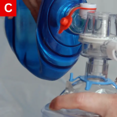 BLS Figure 6 C The second rescuer gives two breaths over one second each as you watch the person’s chest rise