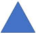 blue triangle representing cardiac arrest or medical emergency