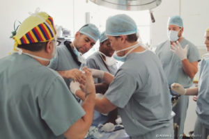 Fritz Disque, preparing for an emergency surgery