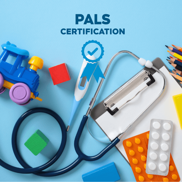 Medical and children’s items is organized on top a a PALS ertified doctor’s table.