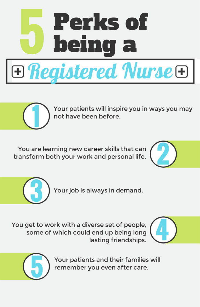 five perks of being a registered nurse infographic