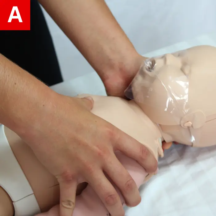 CPR-Figure-25-A position the infant on his or her back