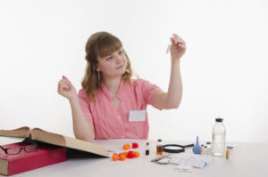 nurse evaluating various icu drugs