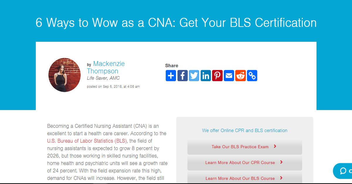6 Ways to Wow as a CNA: Get Your BLS Certification 6 Ways to Wow as a CNA: Get Your BLS Certification