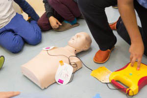 mannequin and aed on floor mannequin and aed on floor