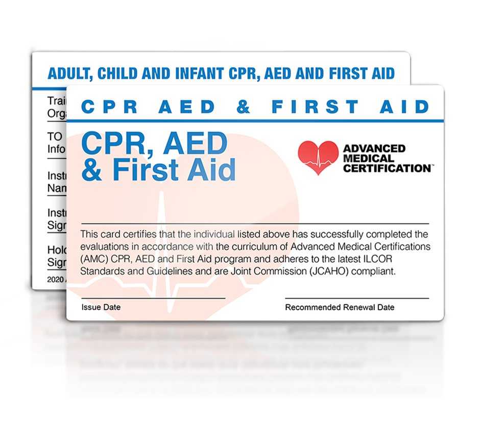 CPR, AED & First Aid Certification & Renewal 100 Online