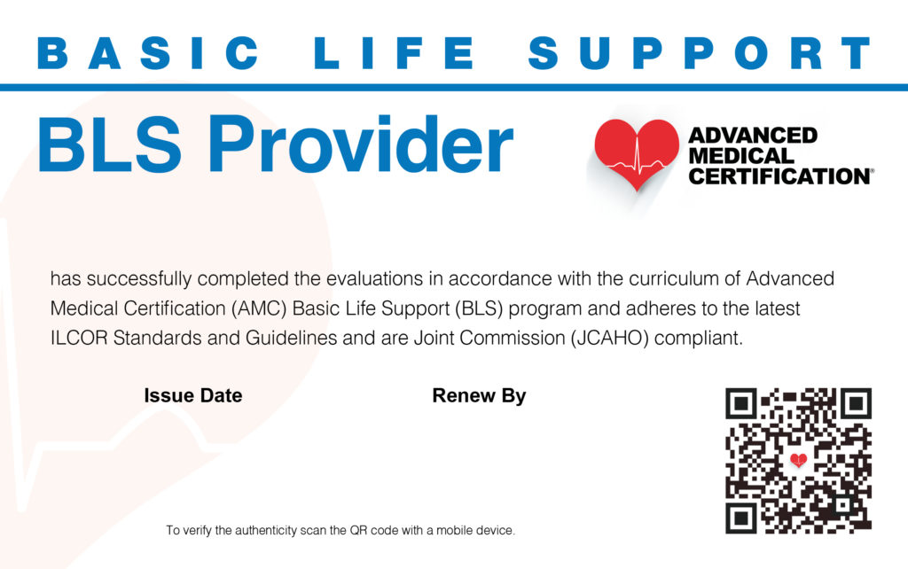 BLS Provider Card front