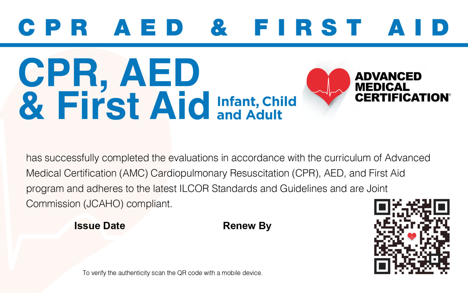 CPR, AED & First Aid Certification & Renewal - 100% Online