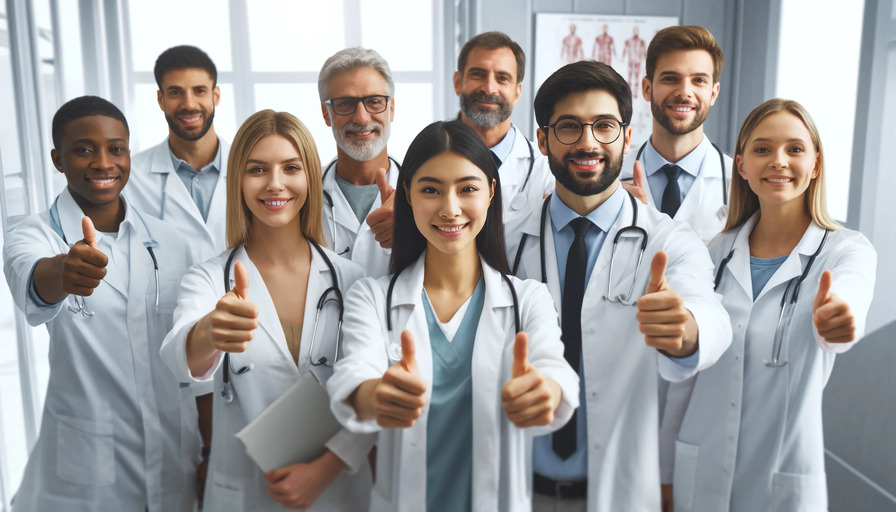 Group of Doctors Happy and Smiling